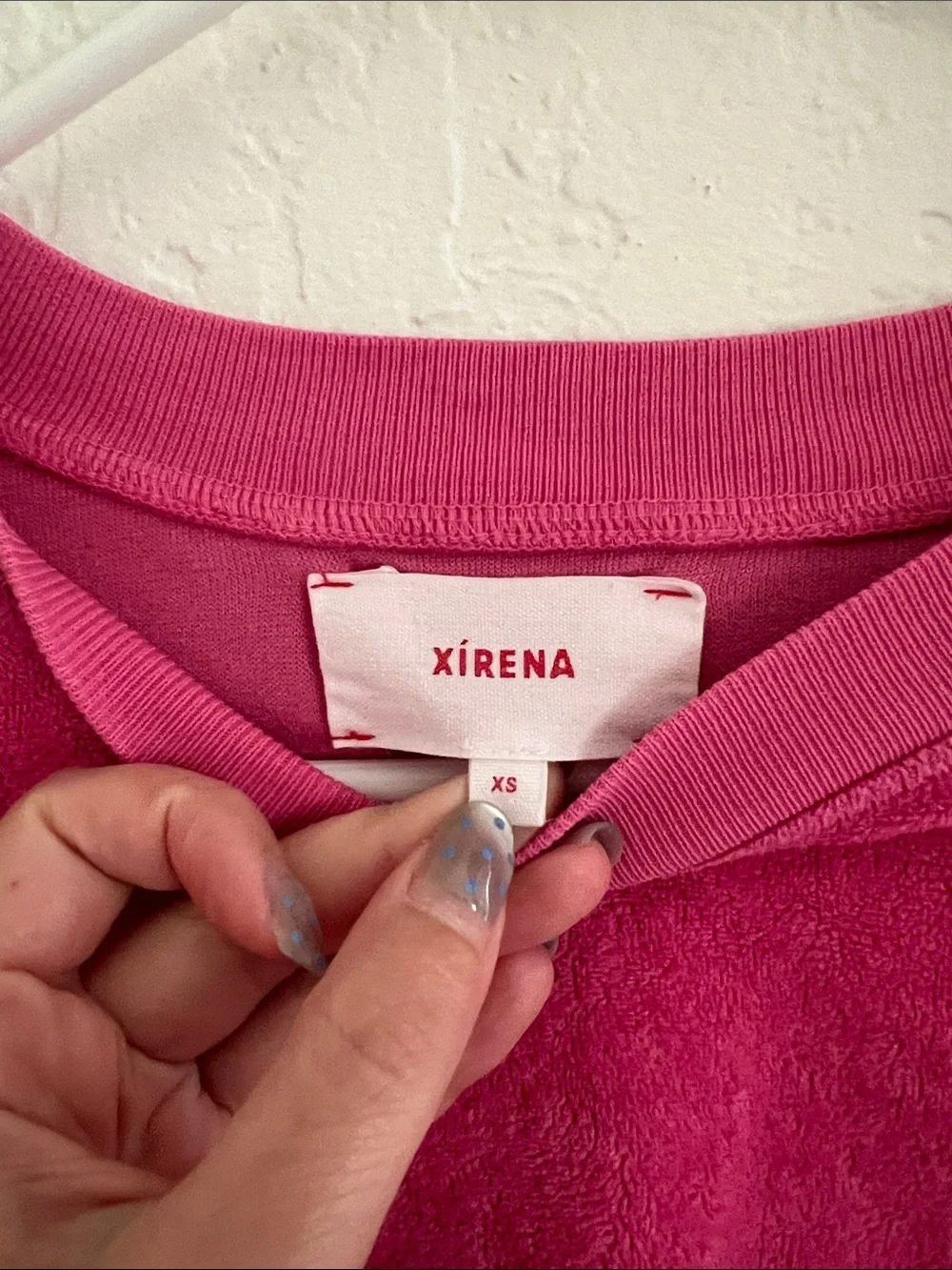 Xirena Pierre Sweatshirt Pink Terry Cloth Pullover Sweatshirt